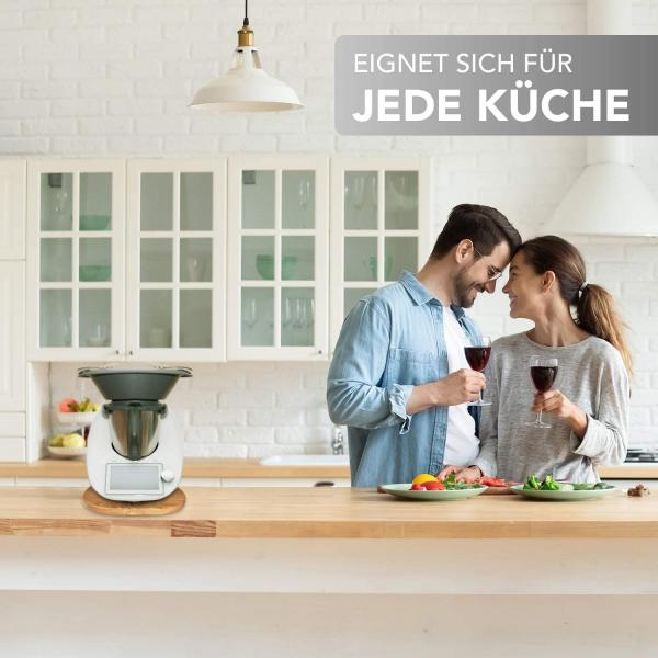 Premium-Gleitbrett -  Untersetzer aus Massivholz für den Thermomix TM5 / TM6 / TM31- Eiche SE